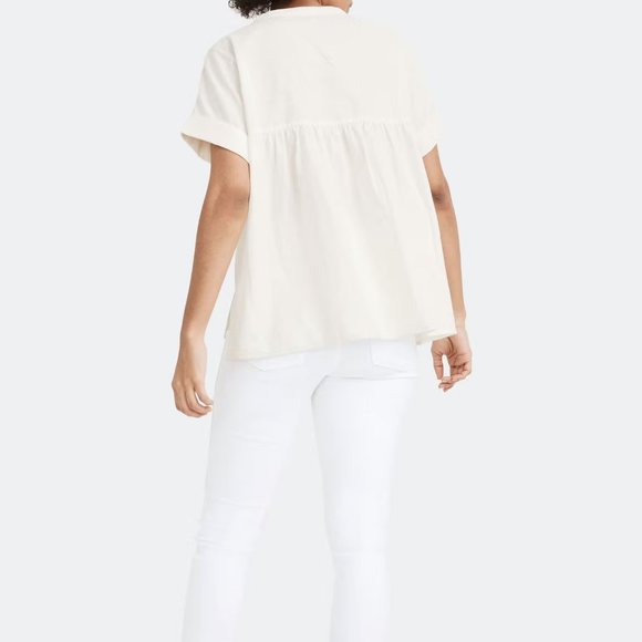Madewell Ivory Colored Philly Popover Shirt in Kapok - Picture 4 of 9